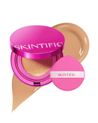 SKINTIFIC Cover Glow Compact #04 Beige closed for on-the-go glow touch-ups.