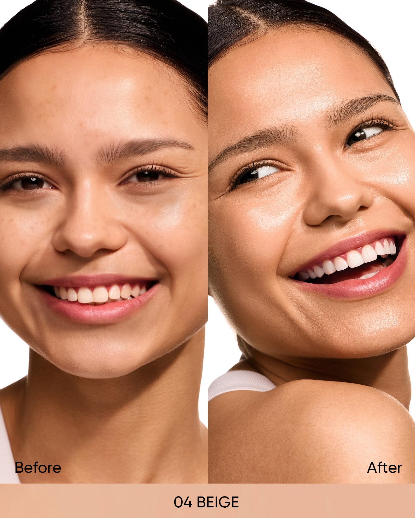 SKINTIFIC Cover Glow Compact #04 Beige open for quick flawless application.
