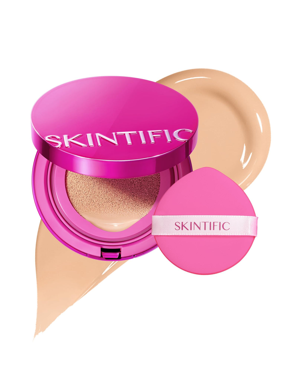 SKINTIFIC Cover Glow cushion compact in 02 Ivory for natural radiant finish.