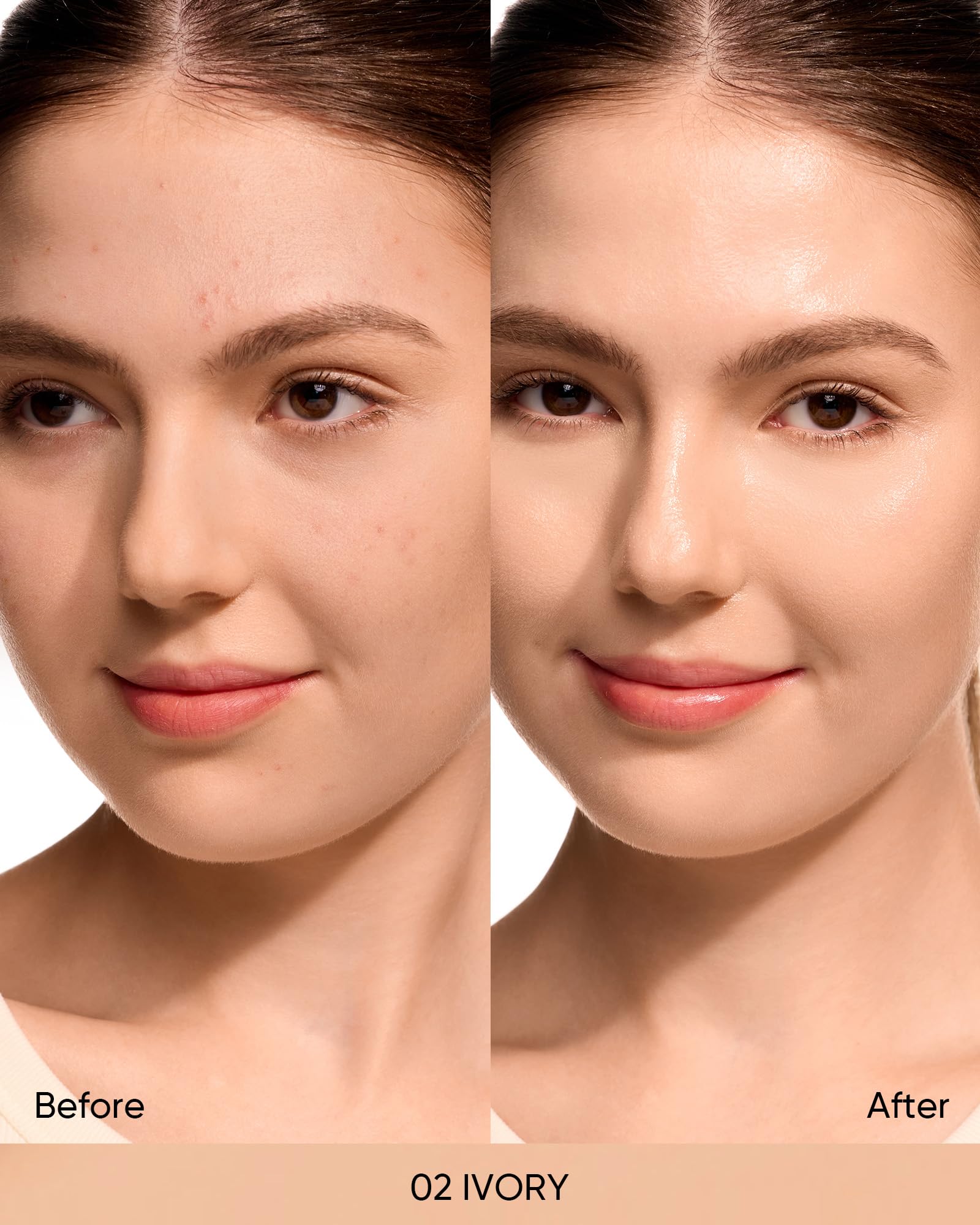 SKINTIFIC Cover Glow cushion closeup highlights skin-like glow and hydration.