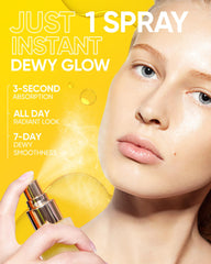 Skintific Radiance Booster Serum Spray applied for quick hydration and glow