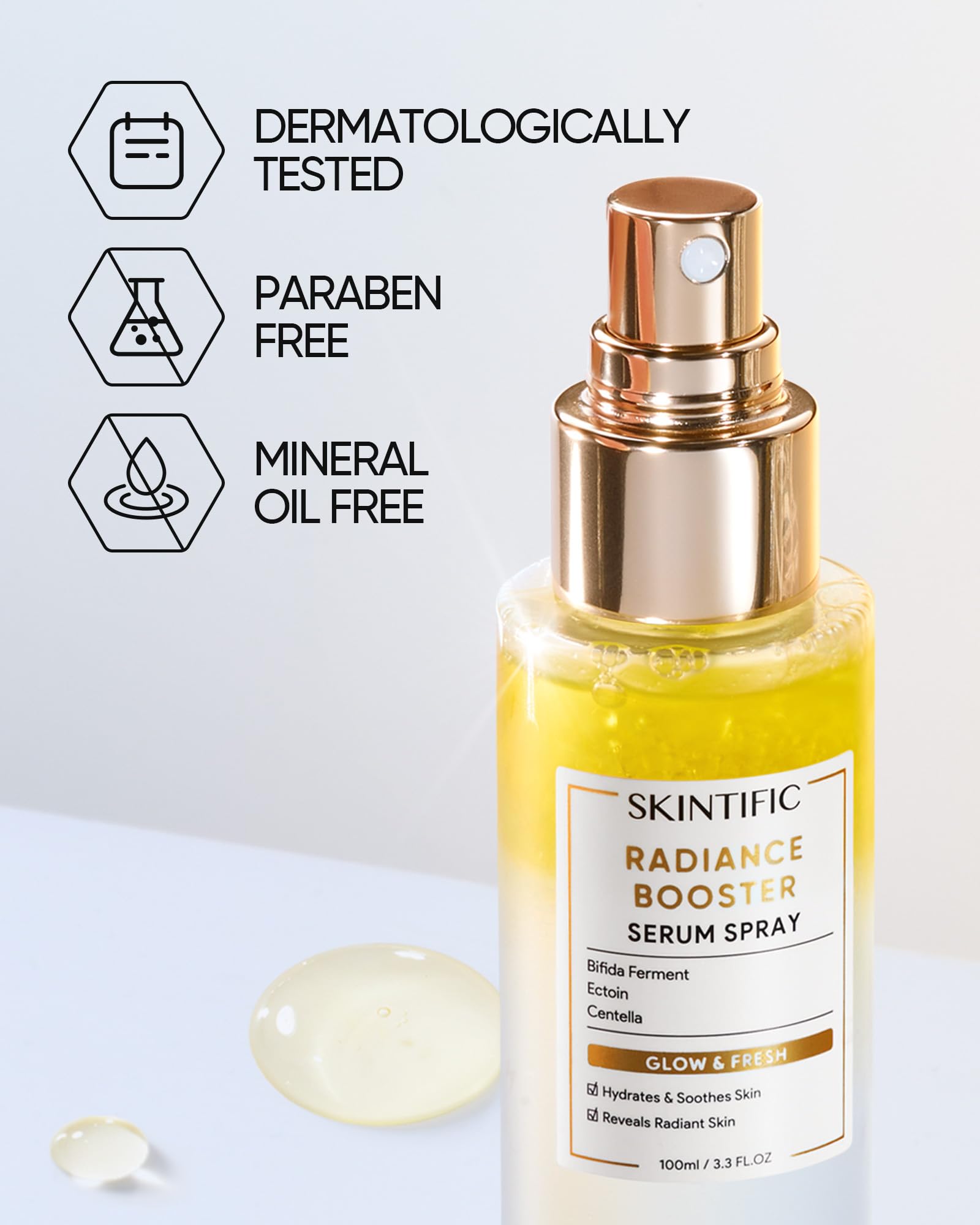 Skintific Radiance Booster Serum Spray clinical testing results overview