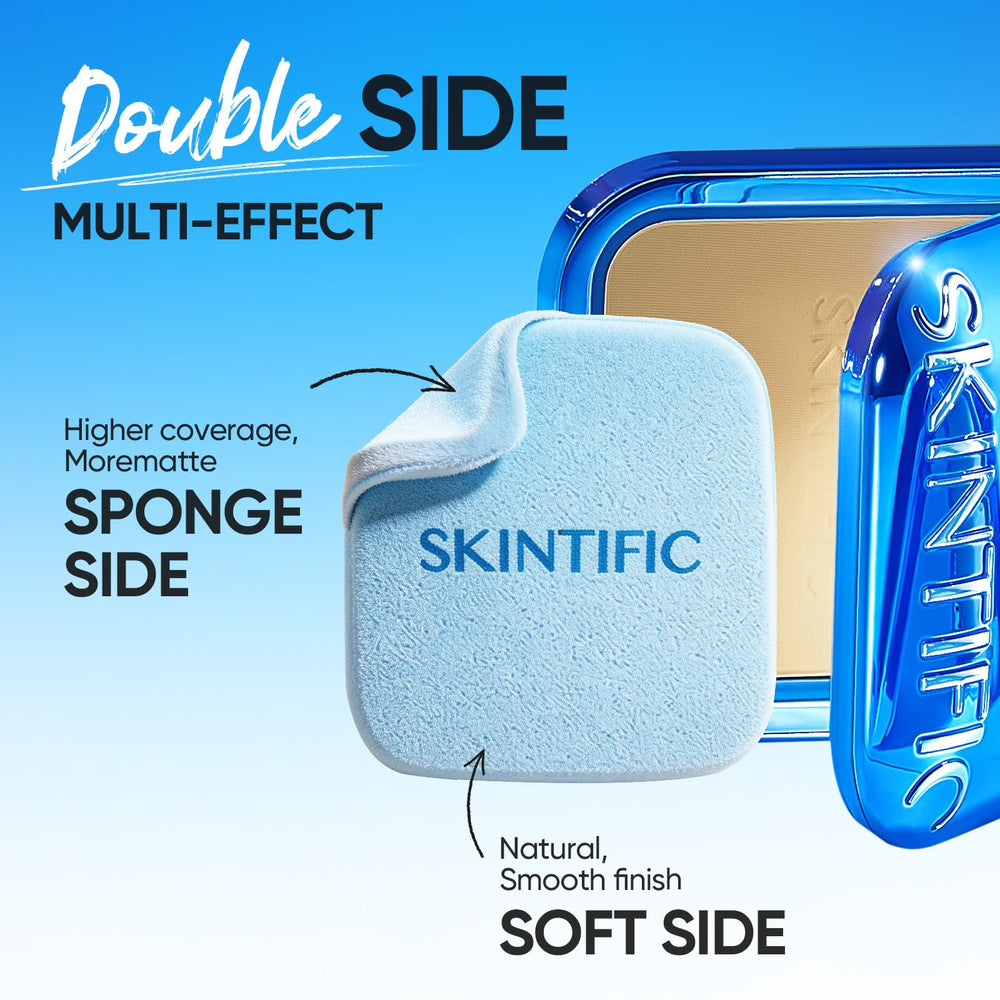 Skin-blending result where powder integrates seamlessly with natural skin tone