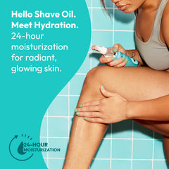 Skintimate 2-in-1 shave oil applied on wet skin for a smooth glide.
