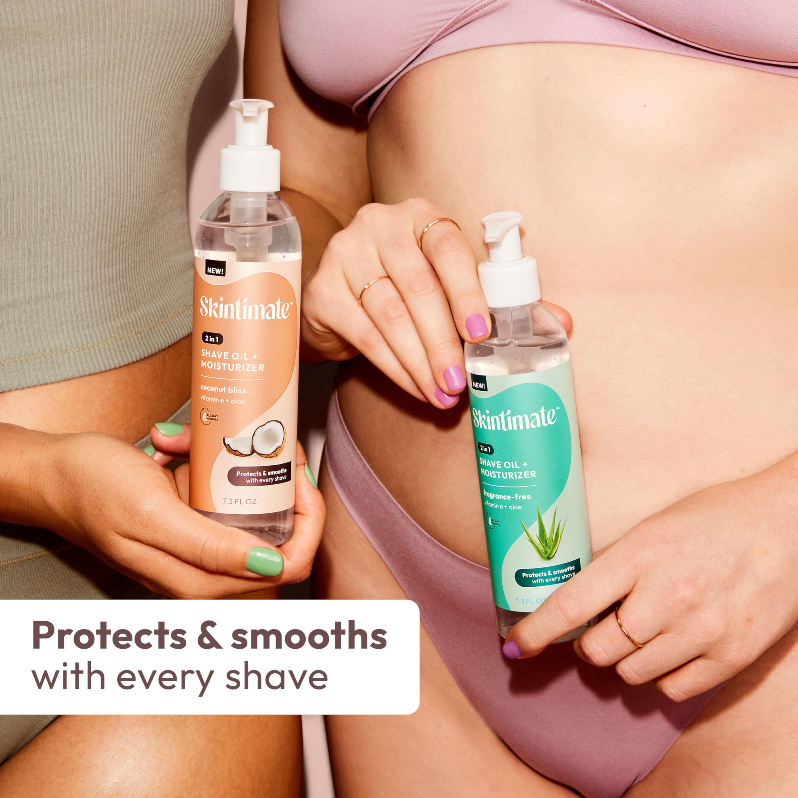 Key ingredients of Skintimate Coconut Bliss: Aloe, Vitamin E, Shea Oil