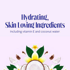 Skintimate Coconut Delight creamy lather highlights rich foam for comfortable glide.