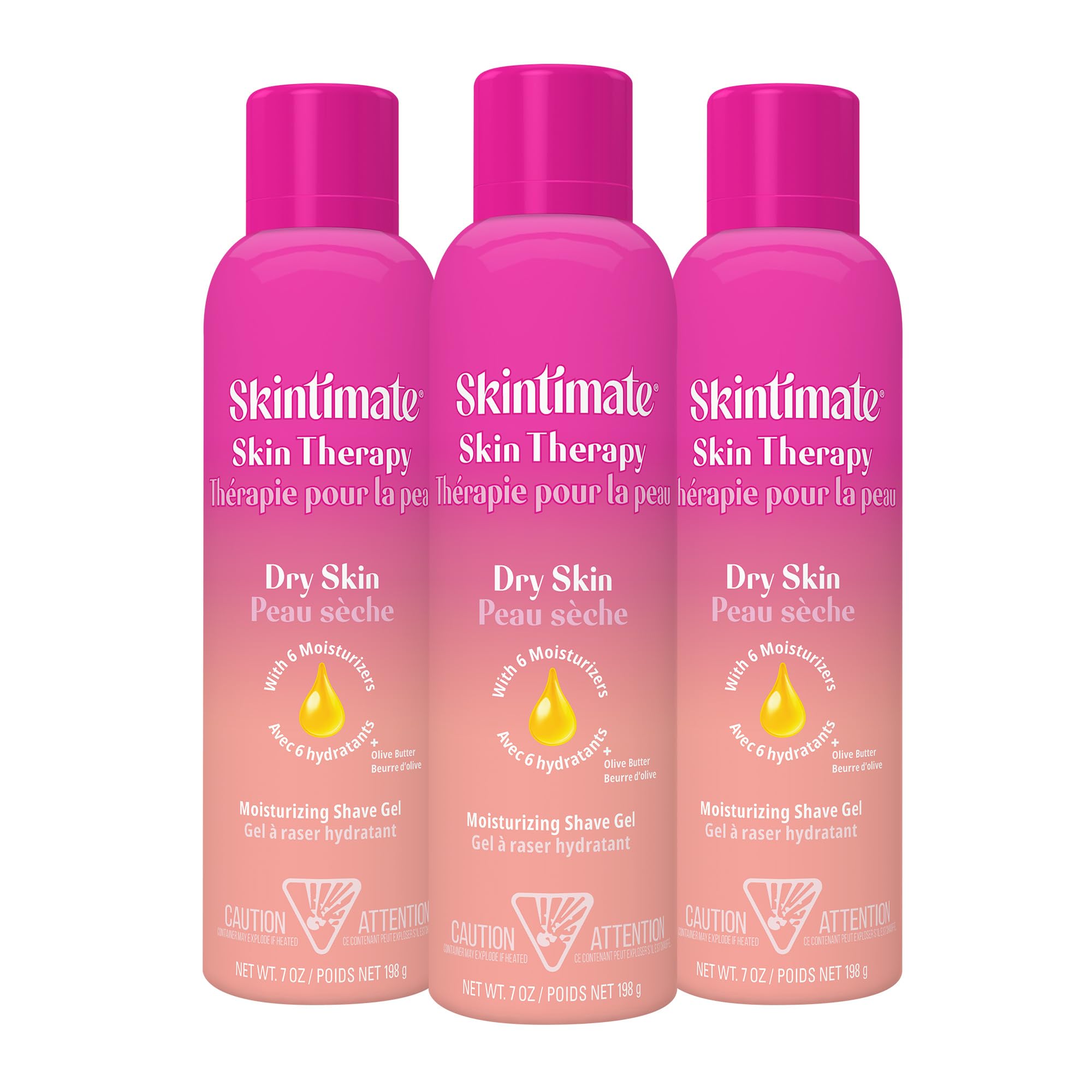 Skintimate Skin Therapy 3-pack bottle shown on shelf with rich moisture for a comfortable shave.