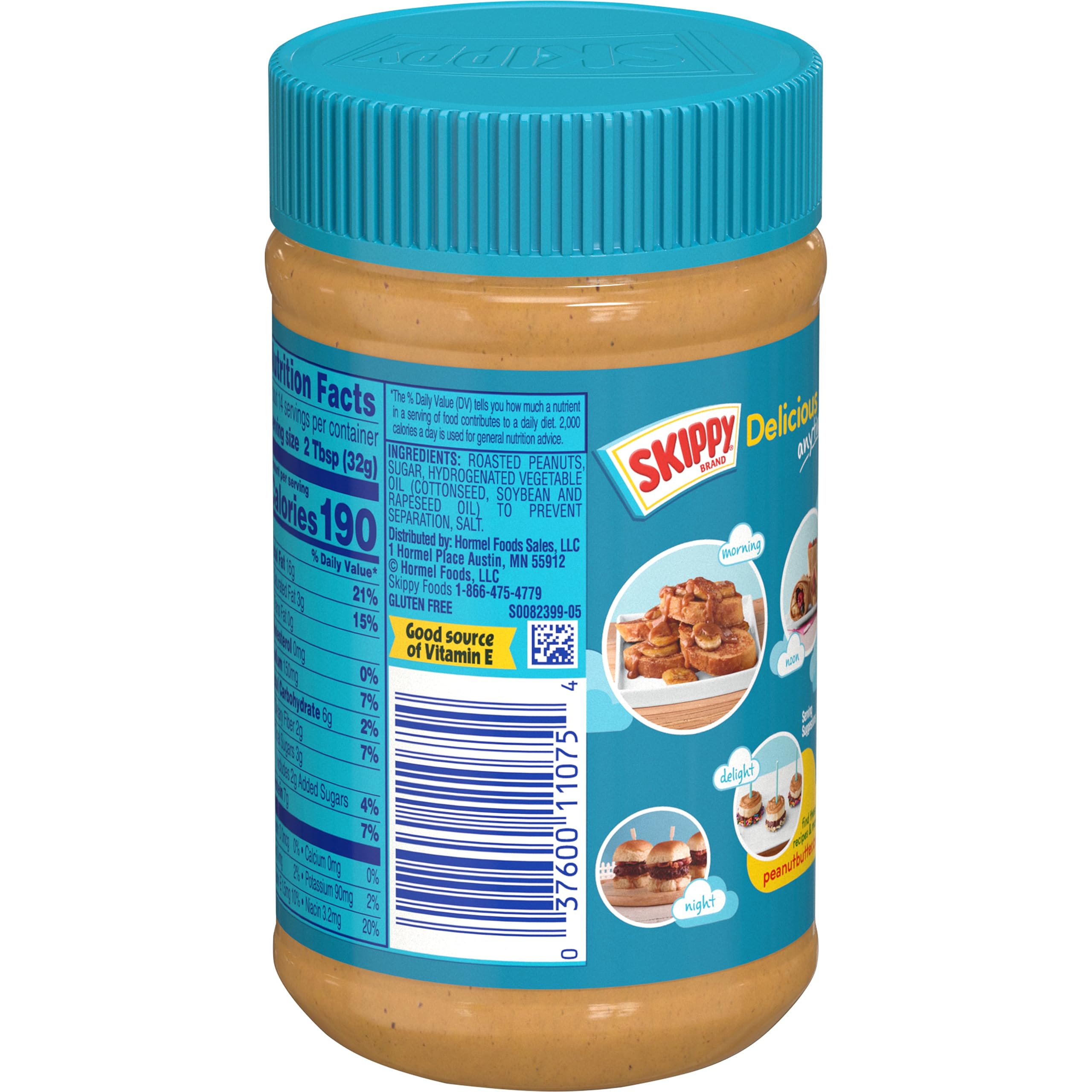 SKIPPY 7g protein per serving emphasizes a satisfying snack