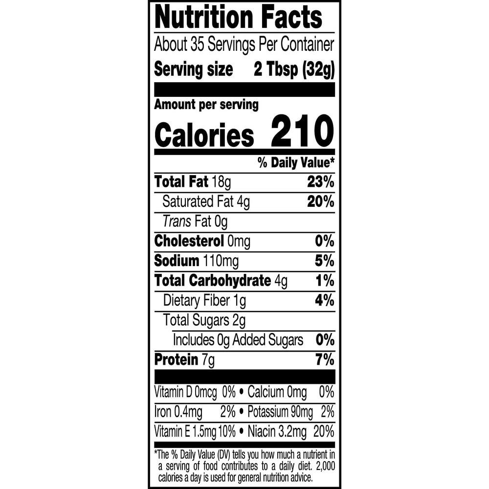 Close-up of SKIPPY label on Creamy No Sugar Added peanut butter