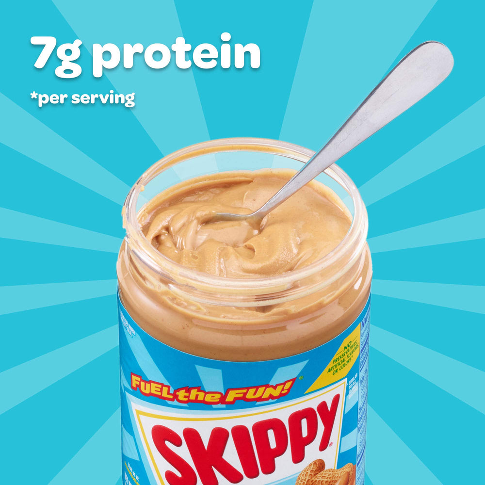 Creamy SKIPPY texture with no oil separation visible for easy spreading.