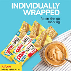 SKIPPY crispy wafers with oats for extra crunch and peanut butter filling.