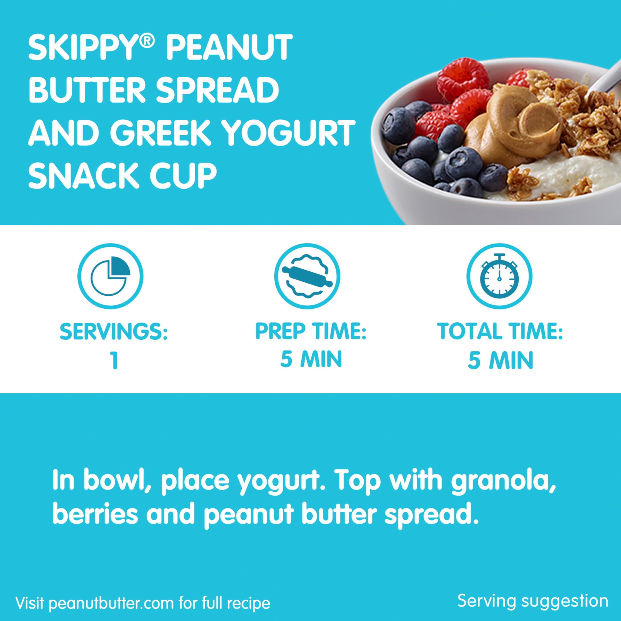 Seven grams of protein per serving in SKIPPY Natural Creamy Peanut Butter.