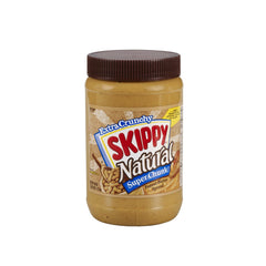 SKIPPY Natural SUPER CHUNK jar close-up with real peanuts, ideal for protein-packed snacking