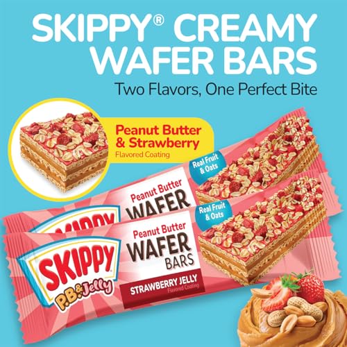 Lunchbox-ready SKIPPY P.B. & Jelly Wafer Bar travels well.