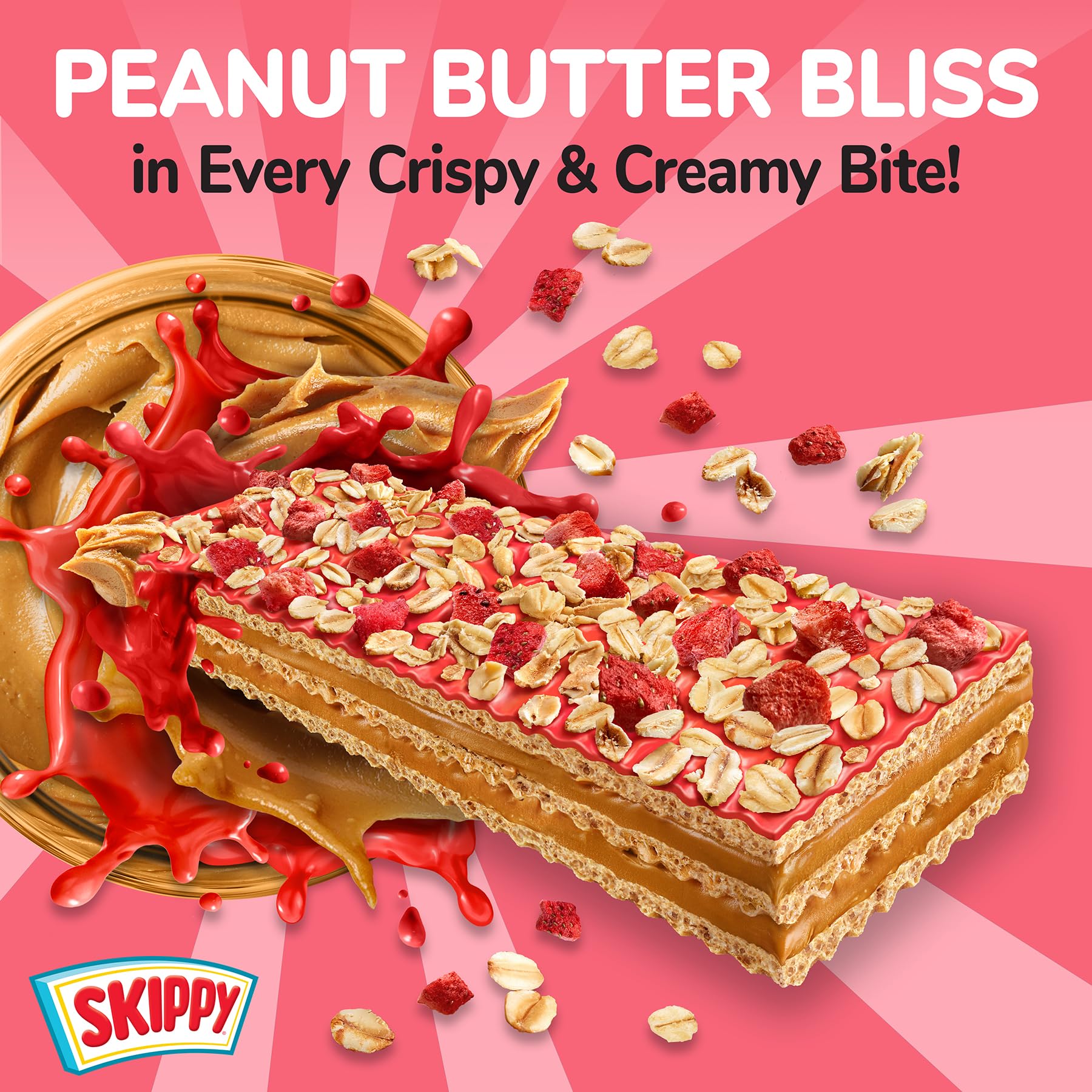 Snack-size SKIPPY P.B. & Jelly Wafer Bar ready for quick energy.
