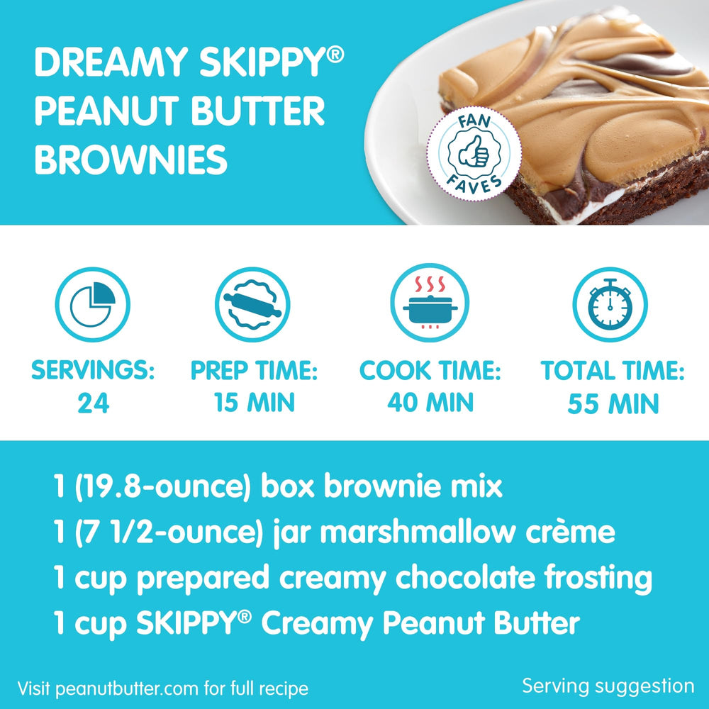 SKIPPY Creamy nutrition panel shows seven grams of protein per serving.
