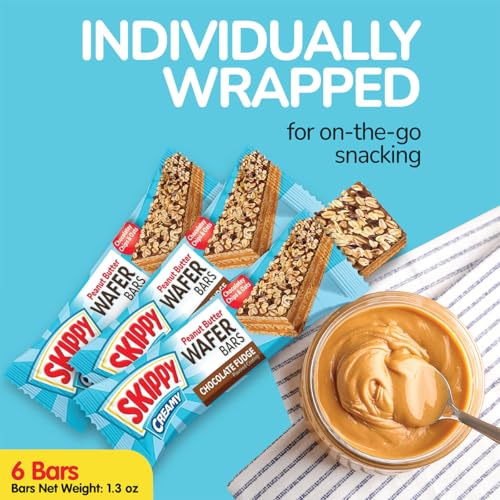 SKIPPY wafer bar with crisp texture ideal for a quick on-the-go snack