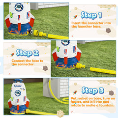 Skirfy Sprinkler Rocket Launcher height adjustment reaches up to 6.9 feet.