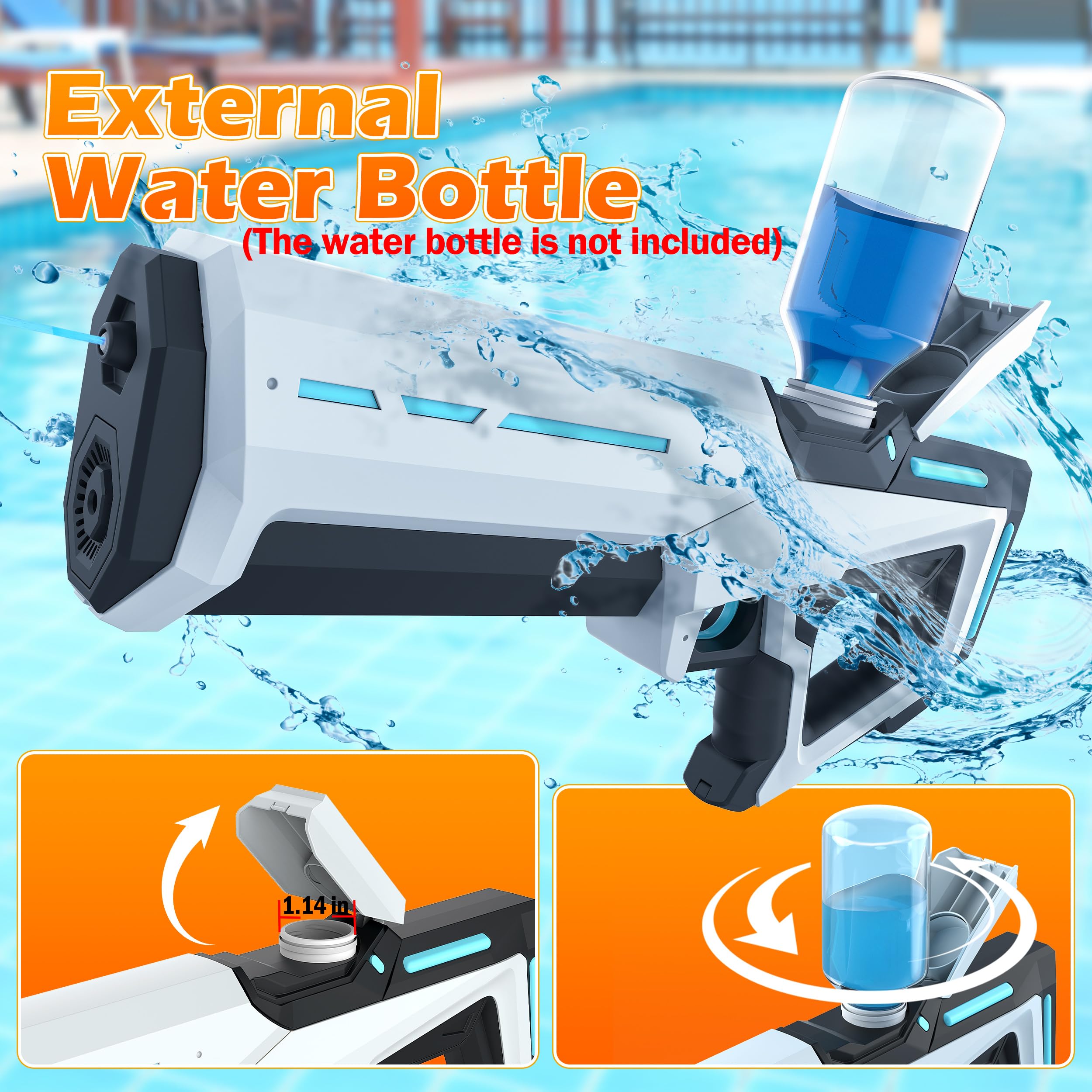 Skirfy water blaster LED lights for nighttime pool battles.