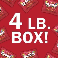 Skittles rainbow packaging showcases vibrant colors perfect for display and gifting.