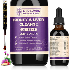 SKLIA 30-in-1 kidney liver drops bottle — daily detox support.