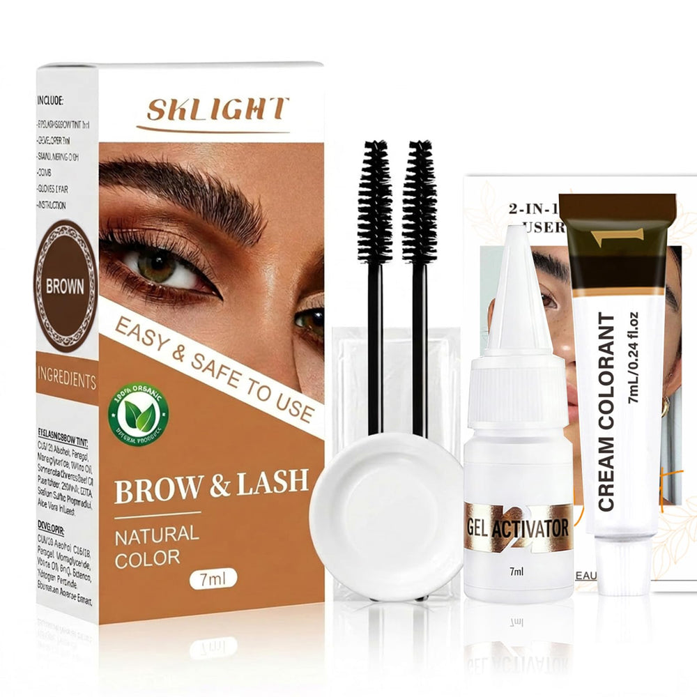 Sklight Lash Color Kit packaging and tools for easy at-home use