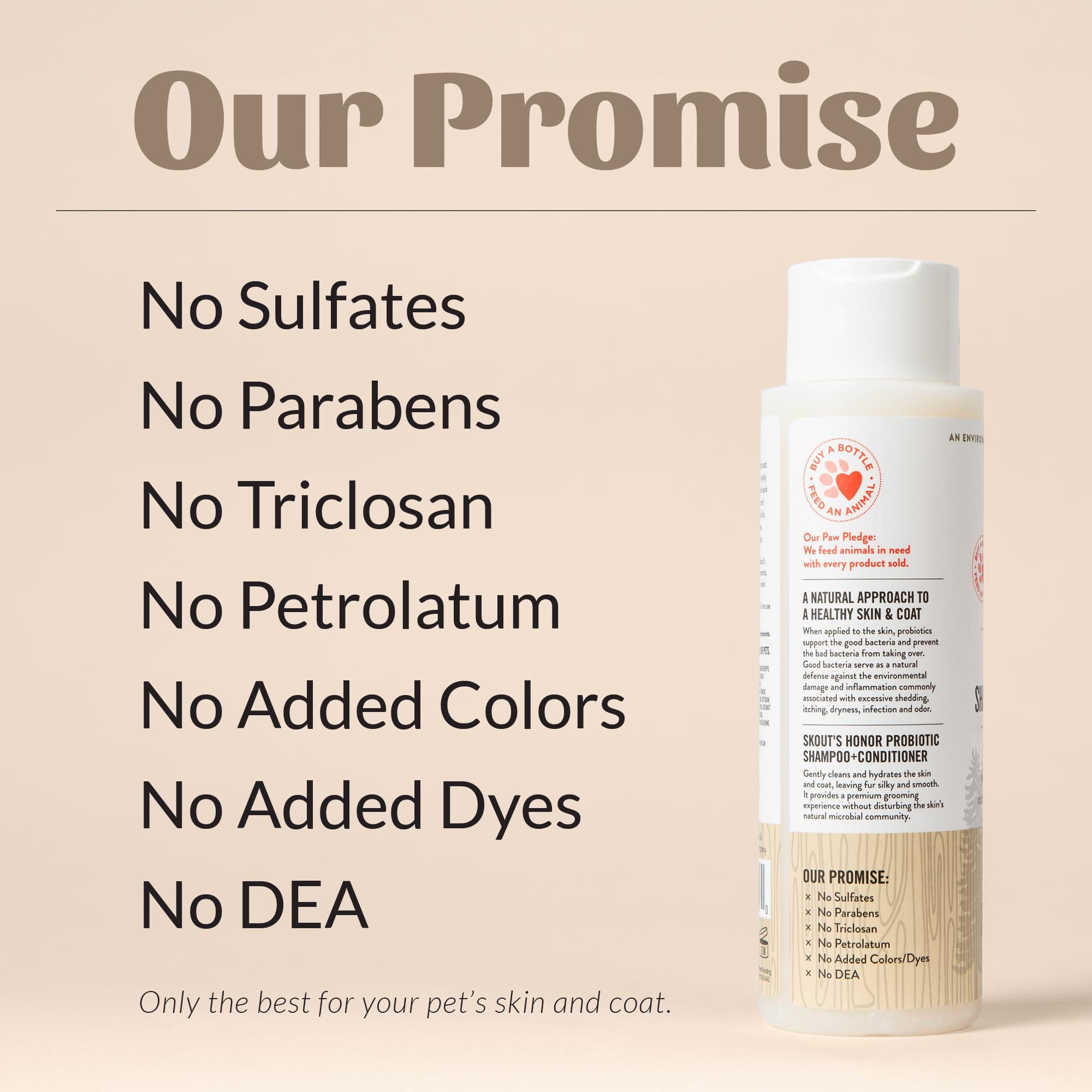 97% natural dog shampoo and conditioner in one convenient bottle