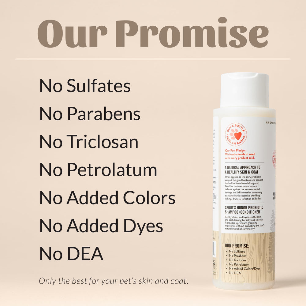 97% natural dog shampoo and conditioner in one convenient bottle