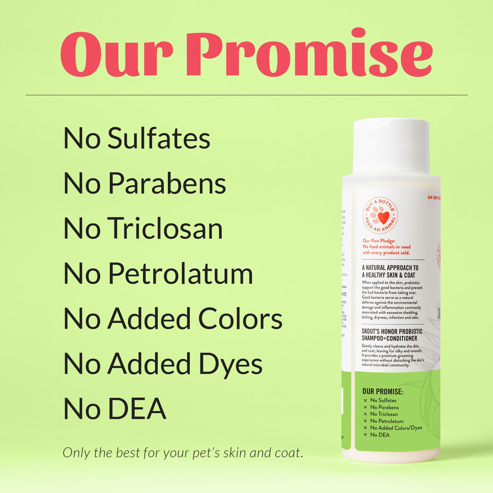 Eco-friendly Skout's Honor cruelty-free packaging for dog care products.
