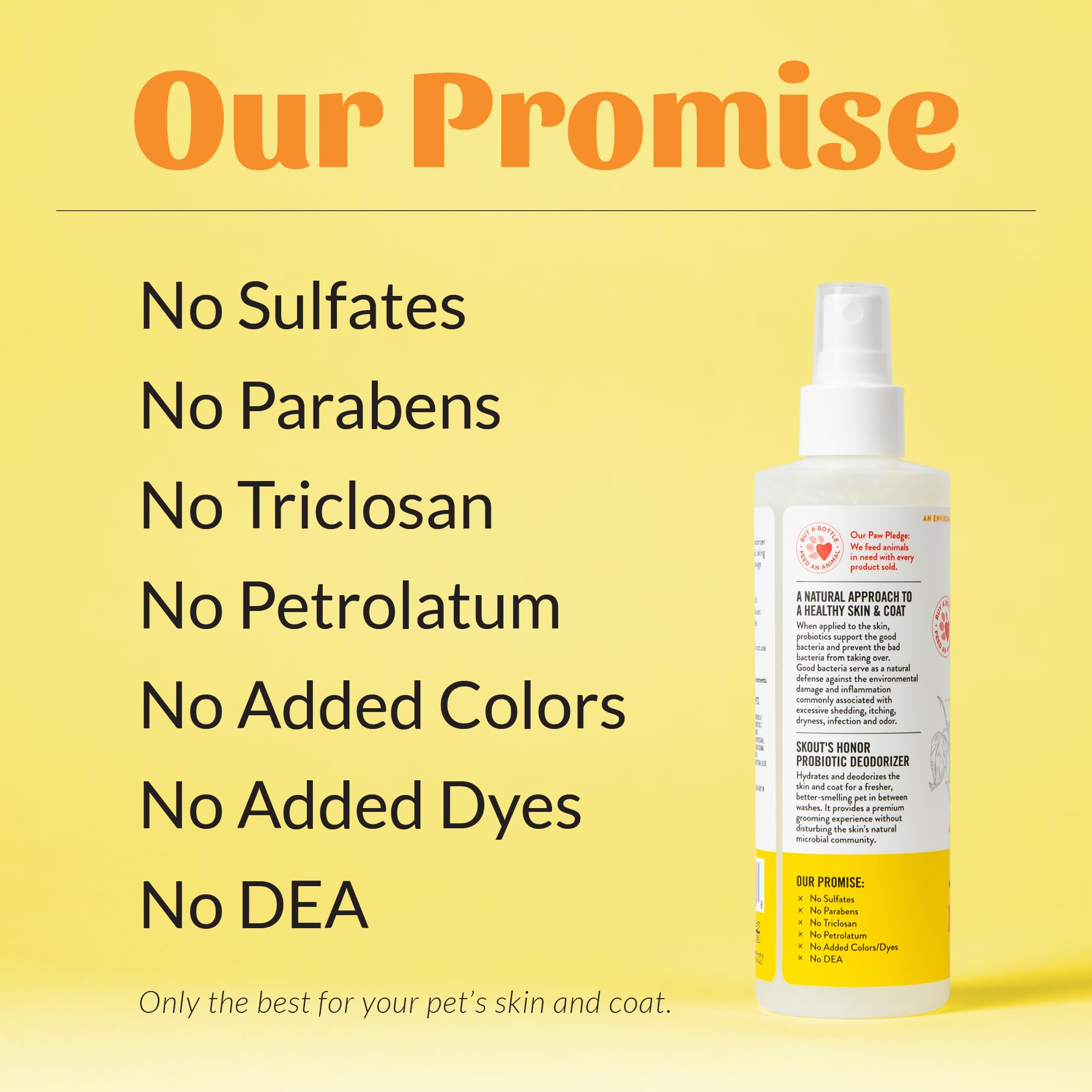 Packaging highlights natural ingredients and gentle care from Skout's Honor.
