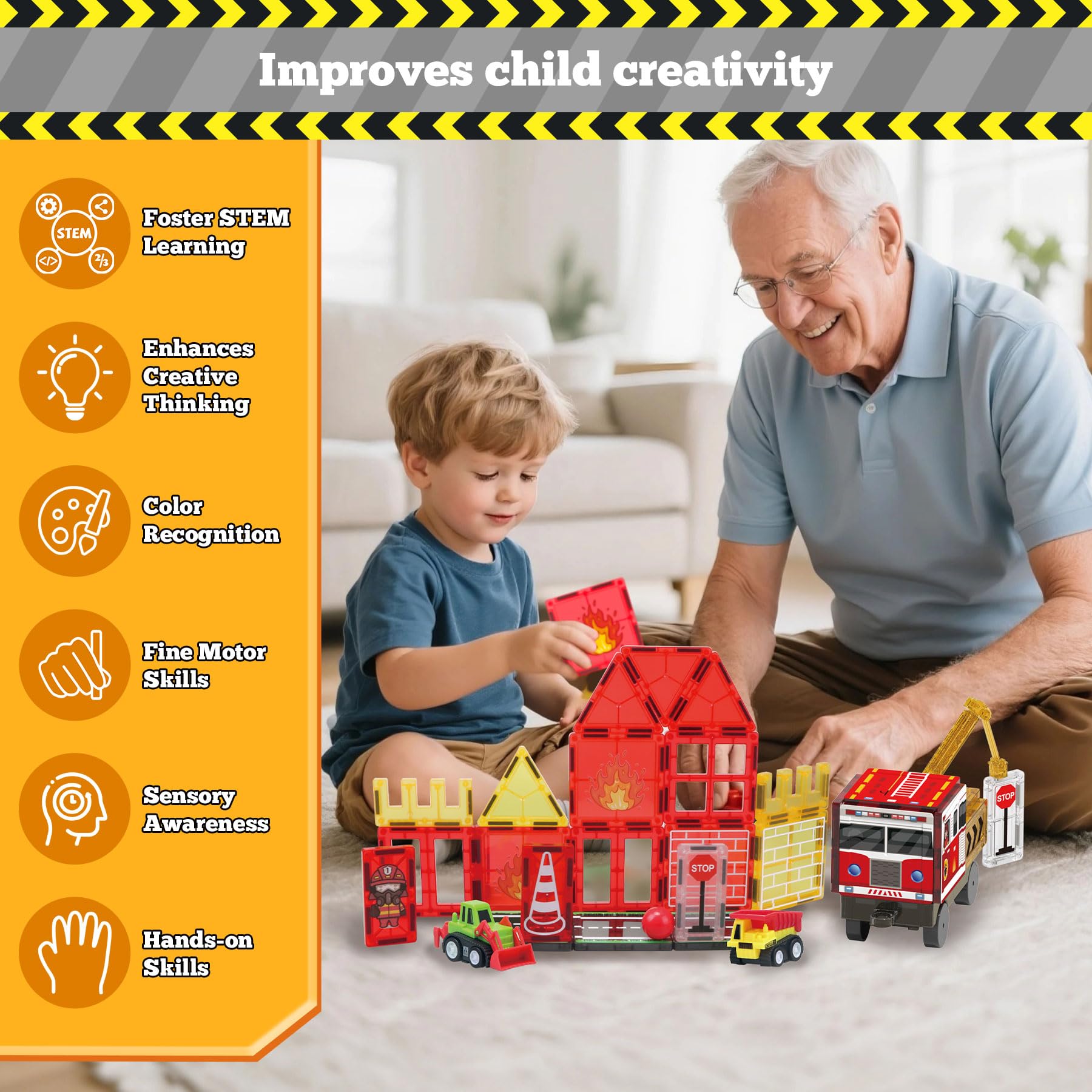 SKTMYY magnetic tiles Compatible with major brands for endless play options