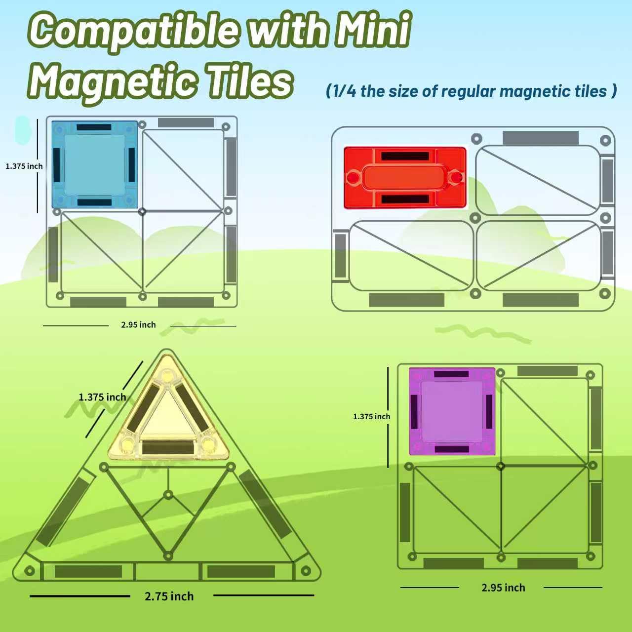 SKTMYY mini magnetic tiles with upgraded magnets enable smooth connections