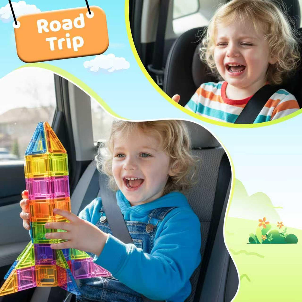 SKTMYY mini magnetic tiles with travel manual inspire ideas on the go