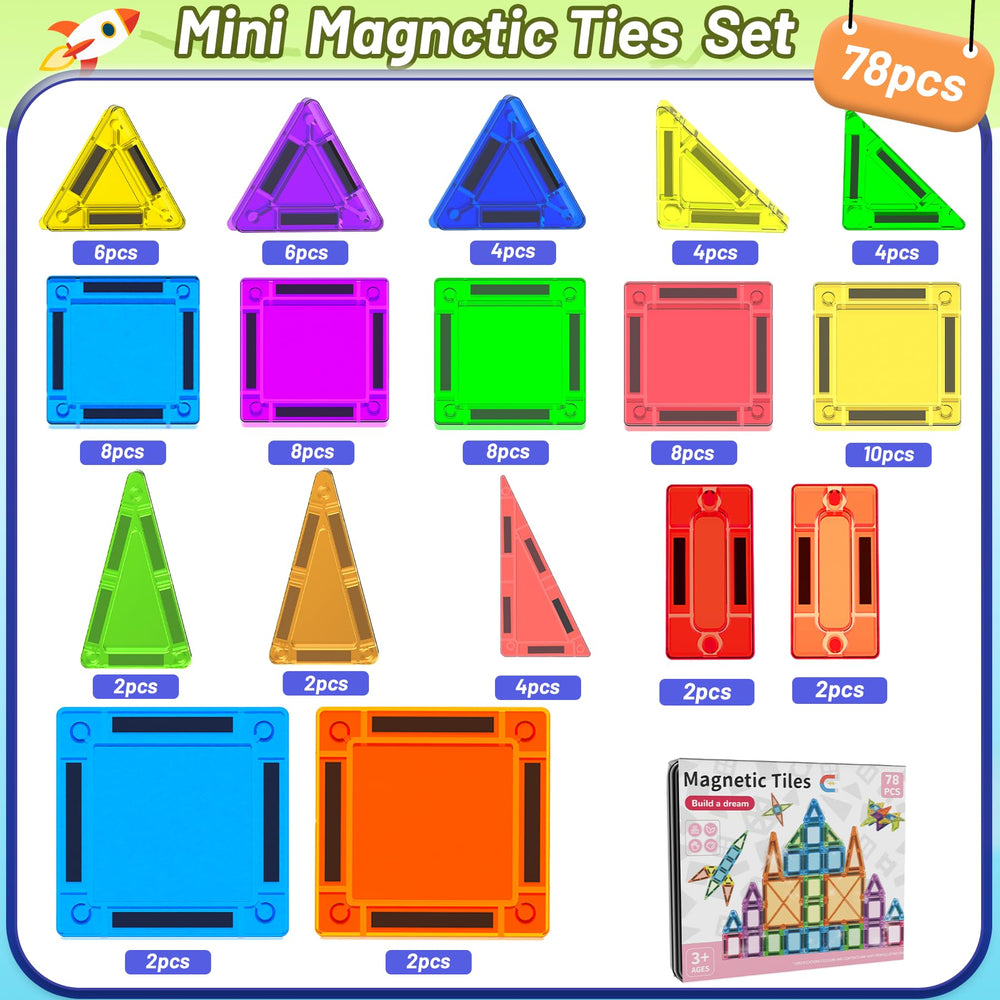 SKTMYY mini magnetic tiles are classroom friendly for math and science play