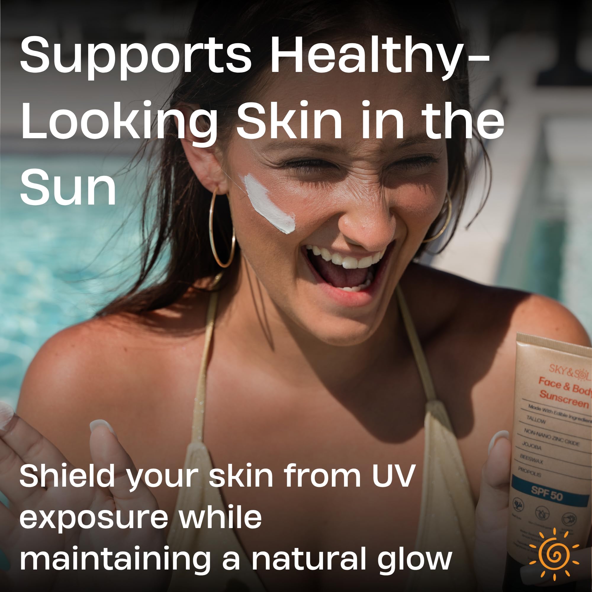 Non-nano zinc oxide visible in Sky and Sol sunscreen formulation.