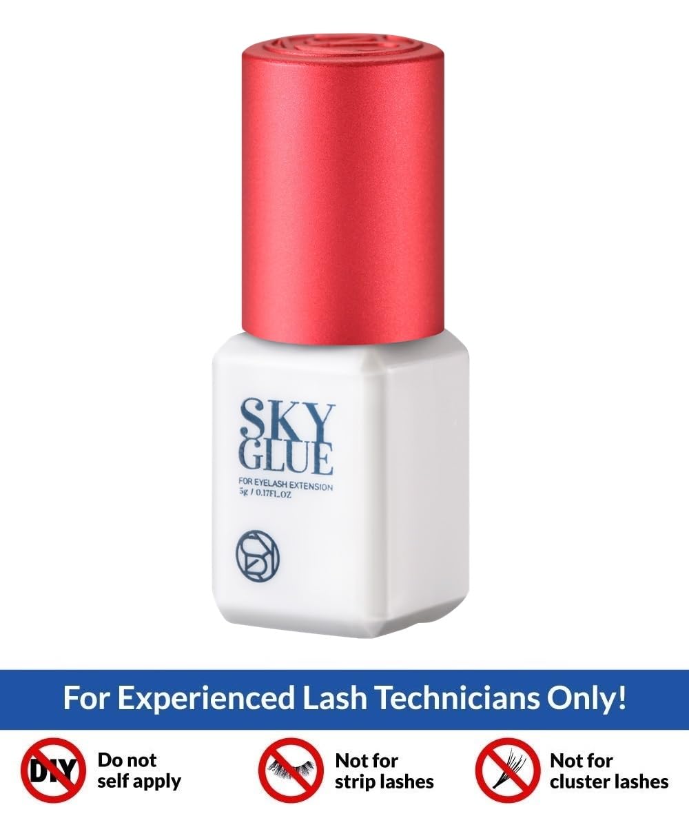 Sky S+ glue packaging shot emphasizing professional-grade adhesion and safety certifications