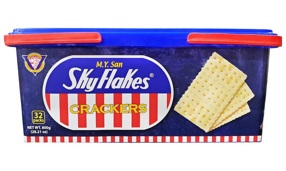 SkyFlakes crackers served on plate with dip for quick snack.