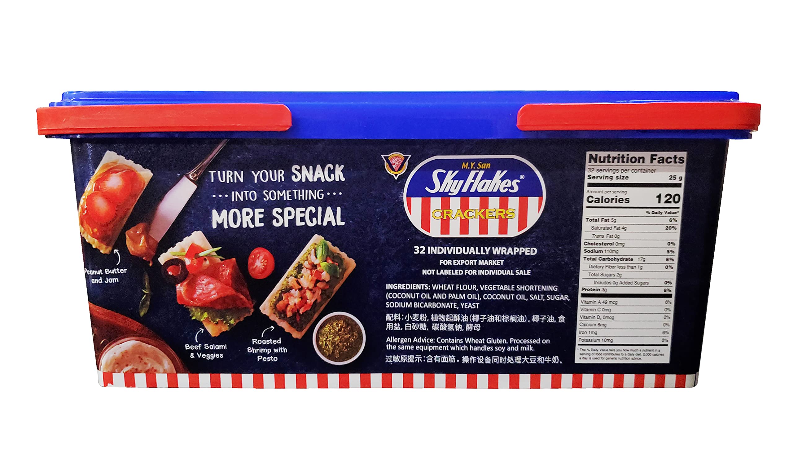 SkyFlakes crackers side-by-side boxes on shelf ready for meal prep.