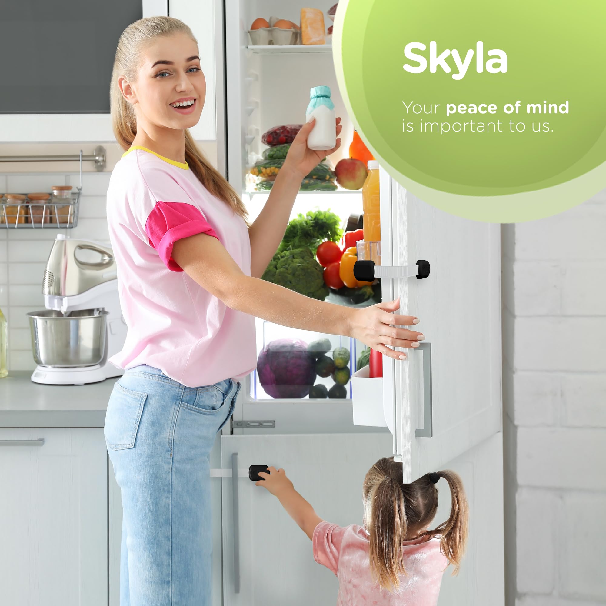 Skyla Homes Baby Locks installation in seconds with adhesive