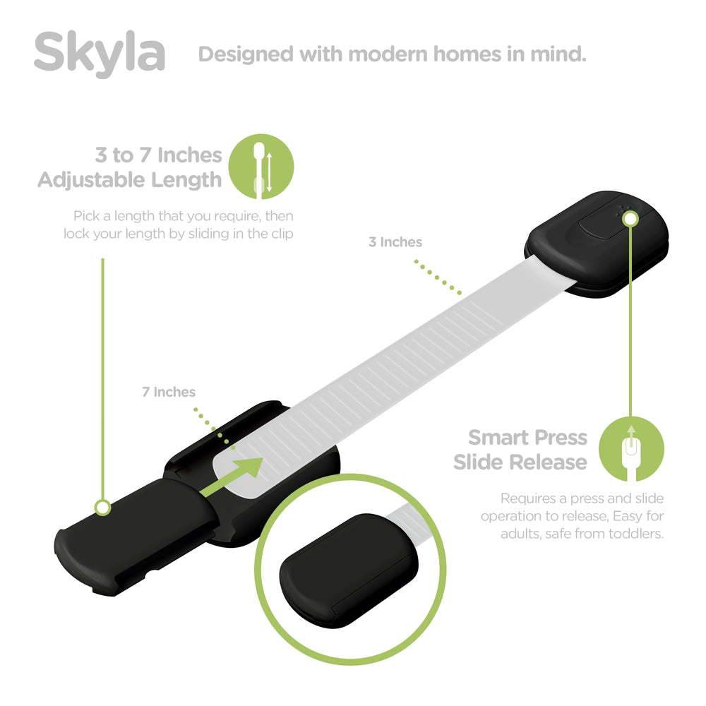 Skyla Homes Baby Locks securing an oven door during cooking