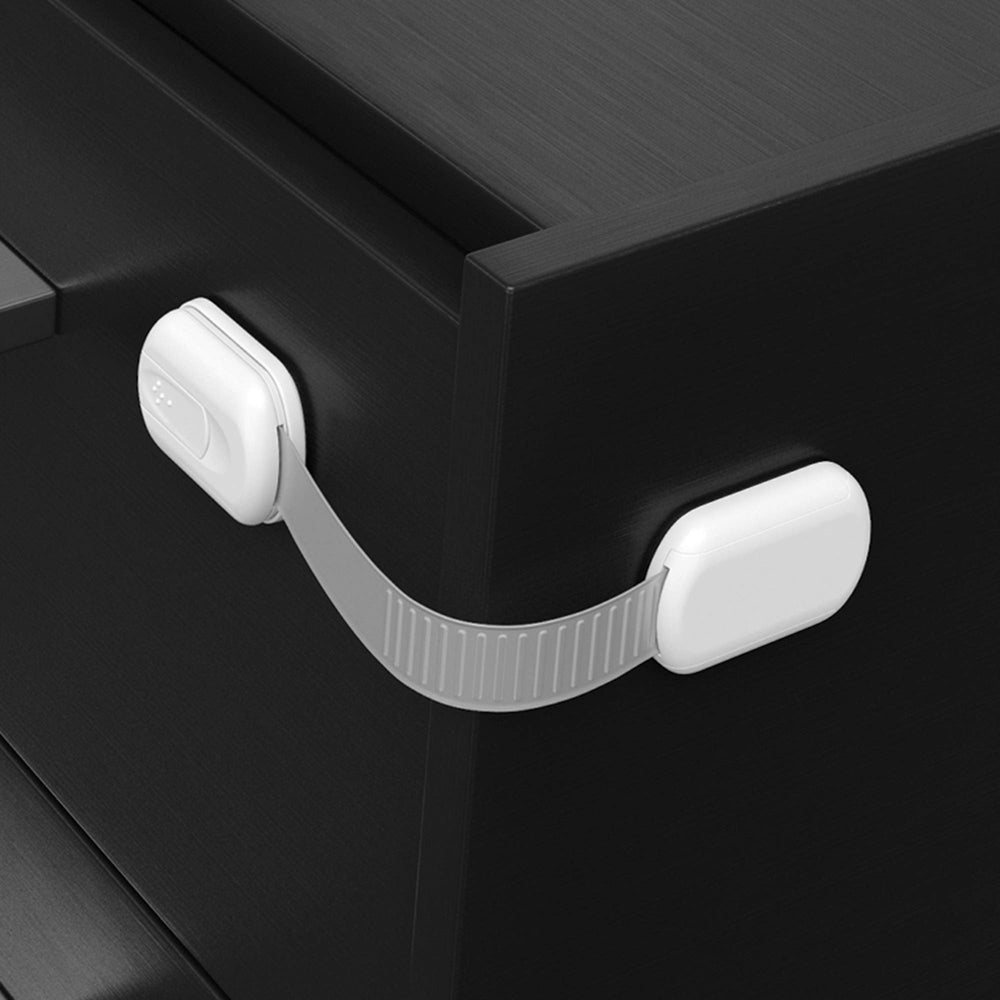 Skyla Homes easy-install cabinet lock demonstrated in a simple setup