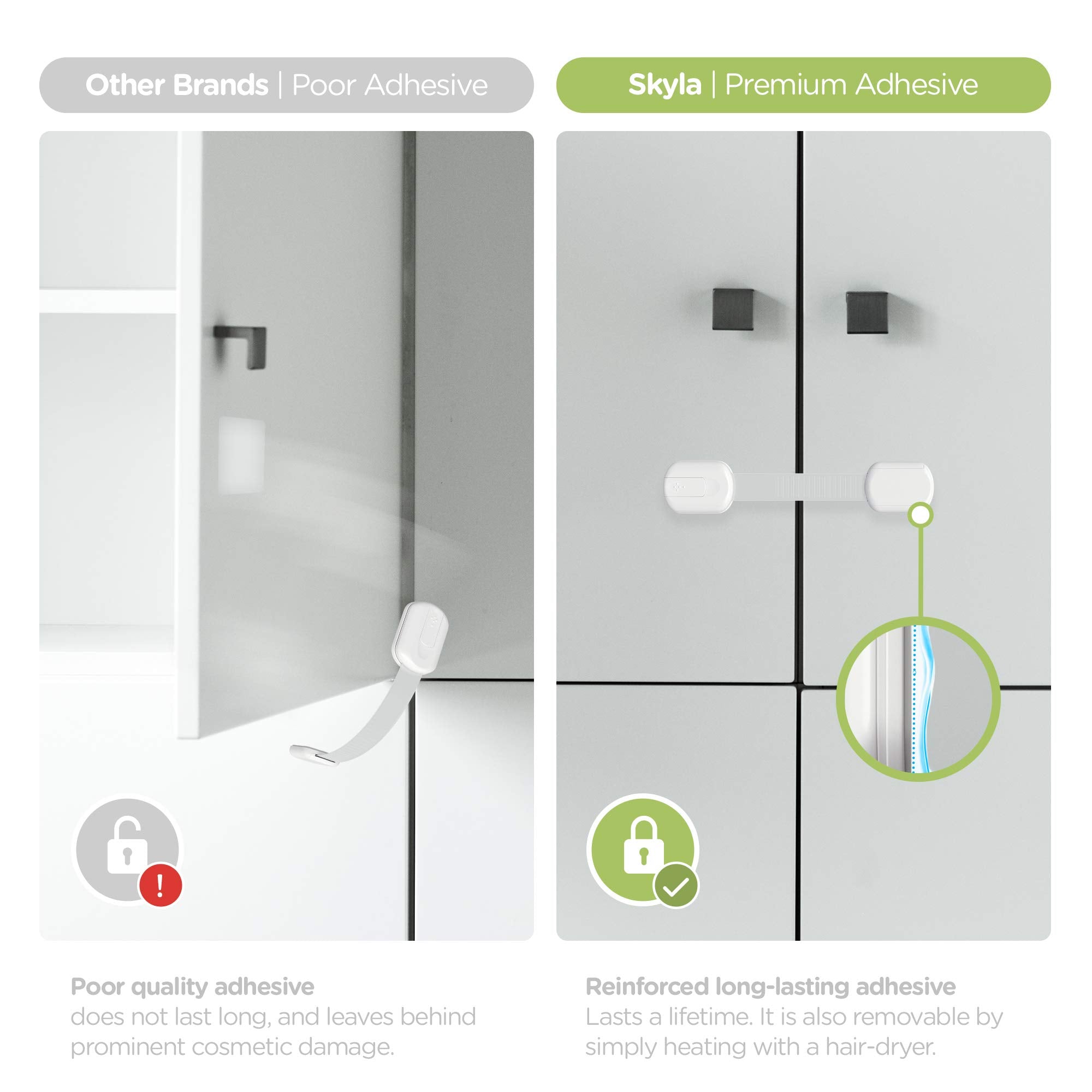 Skyla Homes toilet seat lock installed in bathroom for adult-friendly safety