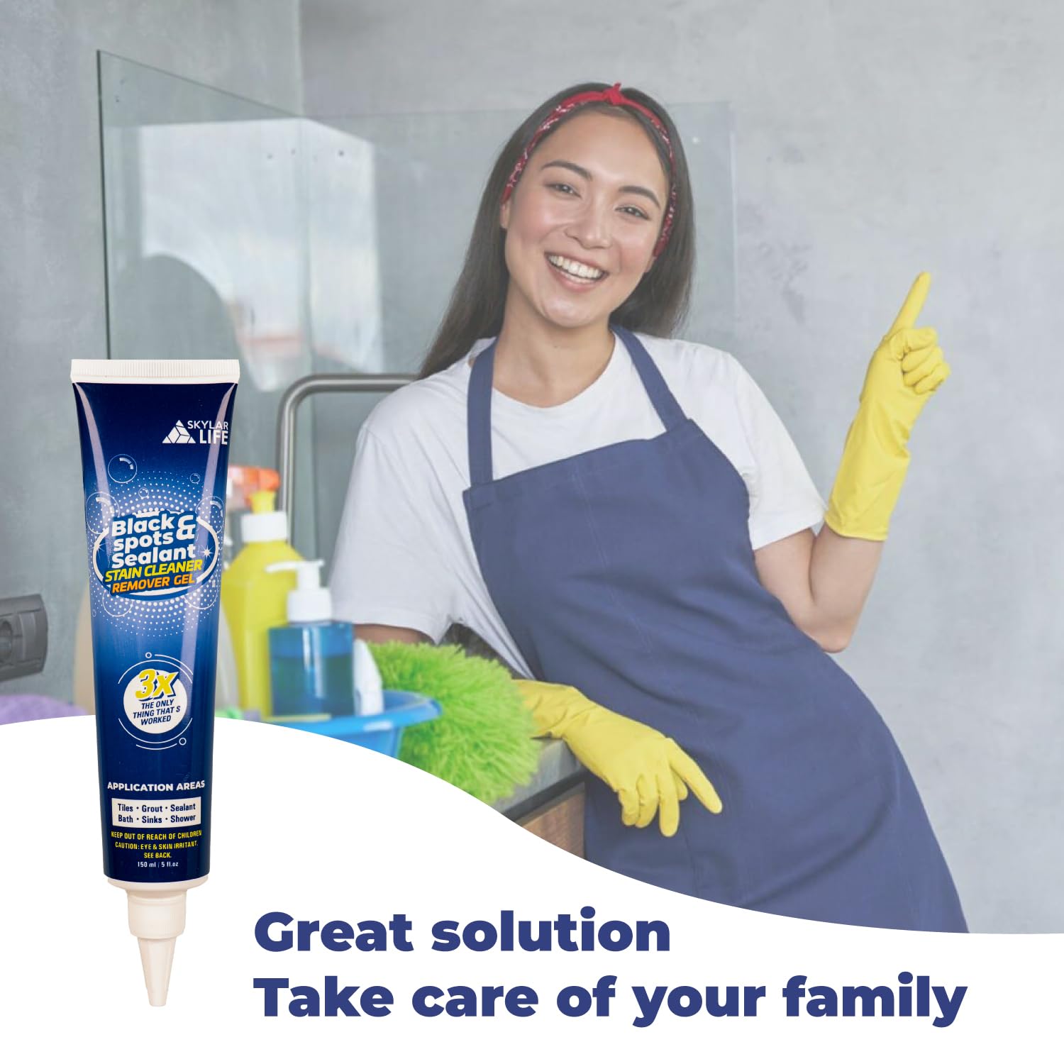 SKYLAR LIFE bathroom surfaces treated for renewed grout appearance