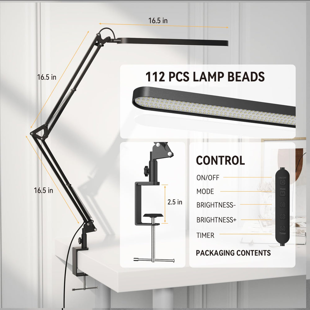 SKYLEO desk lamp offers 5 color modes for focused work, reading, or relaxing ambiance.