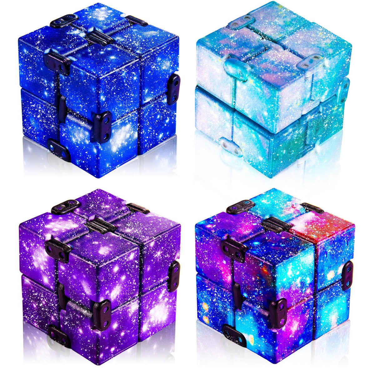 Skylety Cube Starry 4-pack in vibrant colors for on-the-go stress relief