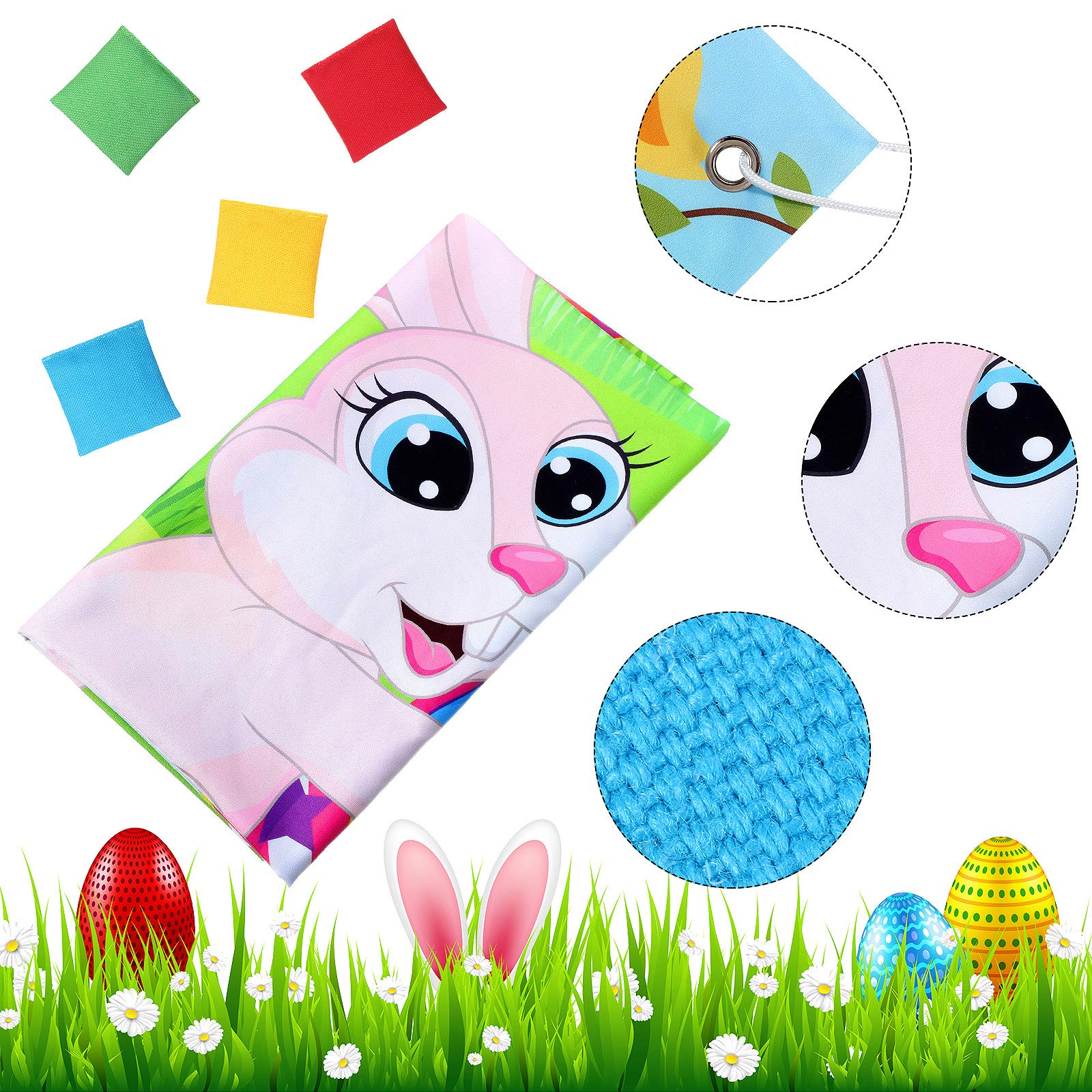 Skylety Easter banner hanging ribbon enables easy, mess-free setup.