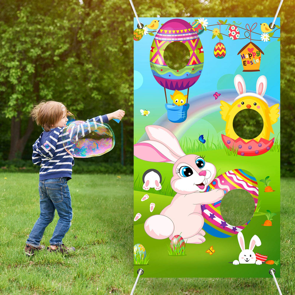 Skylety Easter toss banner design suits indoor or outdoor use.