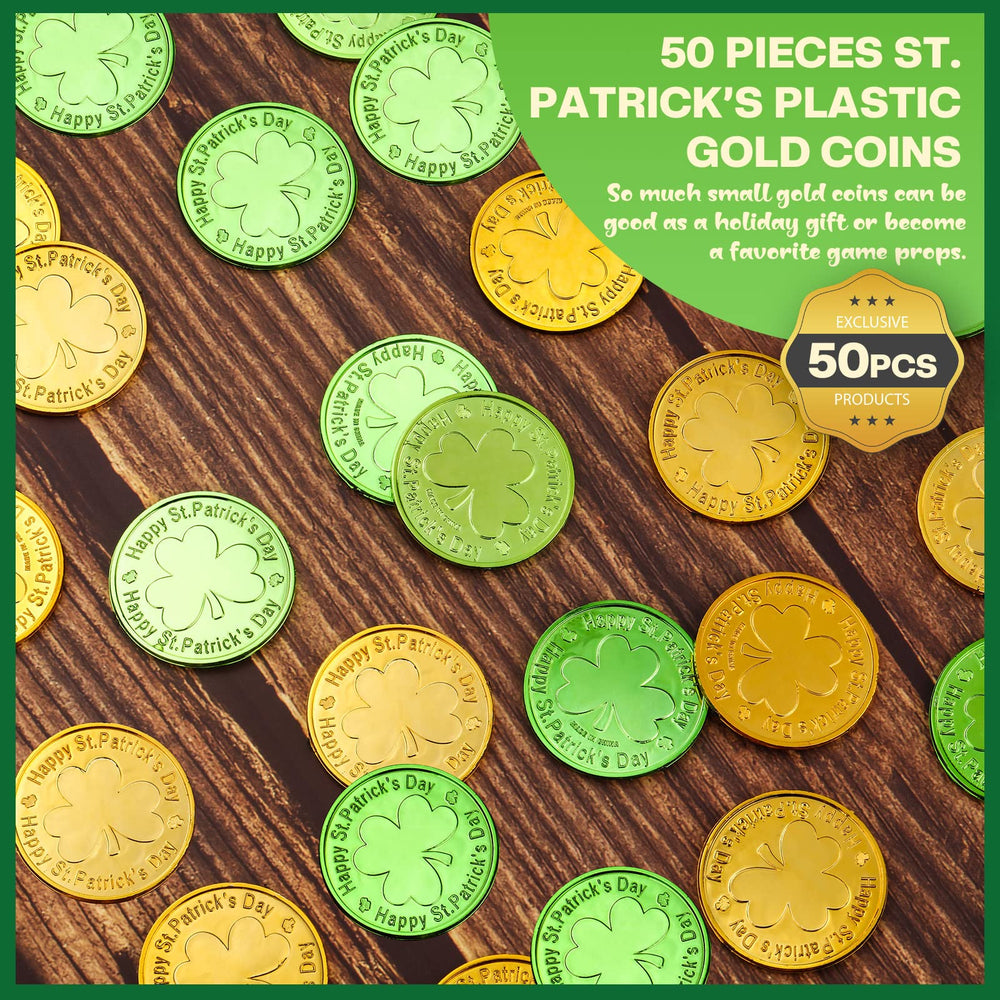 Skylety shamrock coins packaged for gifting and display at events.