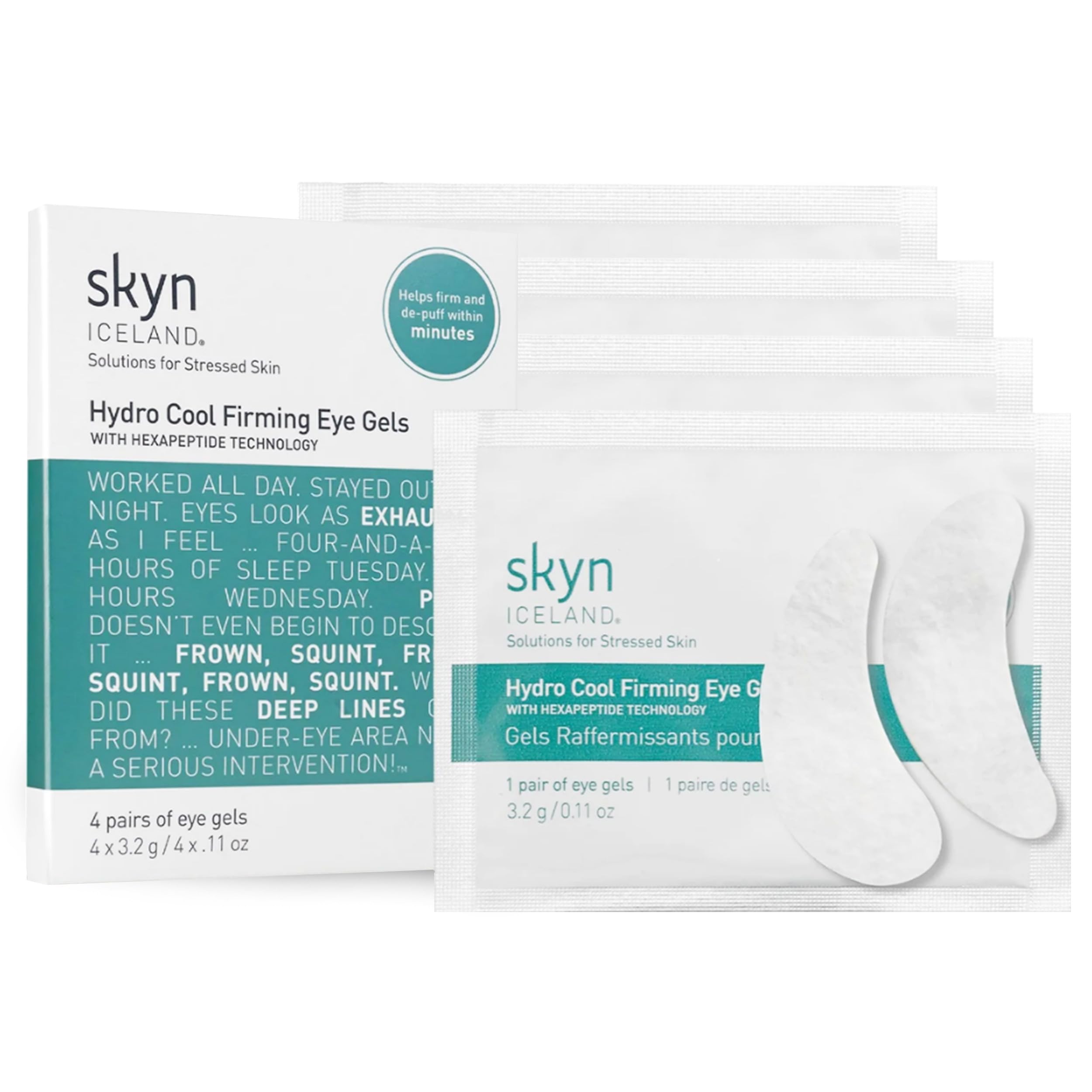Skyn ICELAND Hydro Cool Firming Under Eye Patches pack refreshes tired eyes