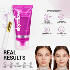 Skynflow application brush enables precise, mess-free mask application.